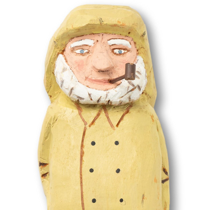 Signed Carved Fisherman