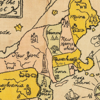 Needlework Map of New England