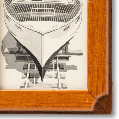 Sports Boat Illustration in Cabin Style Frame