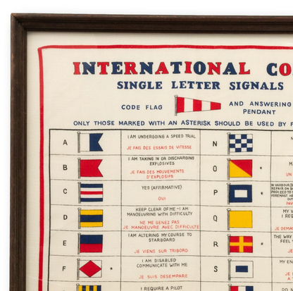 Large Framed Signal Flag Linen