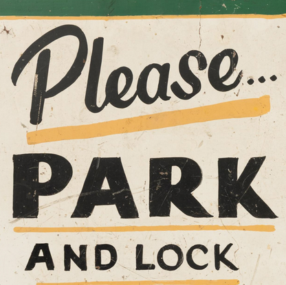 Hand-Painted Parking Sign