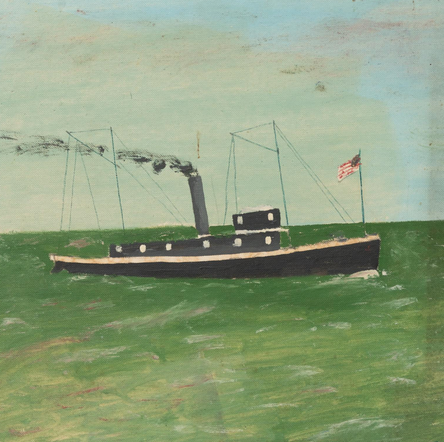 Steamship Signed Painting
