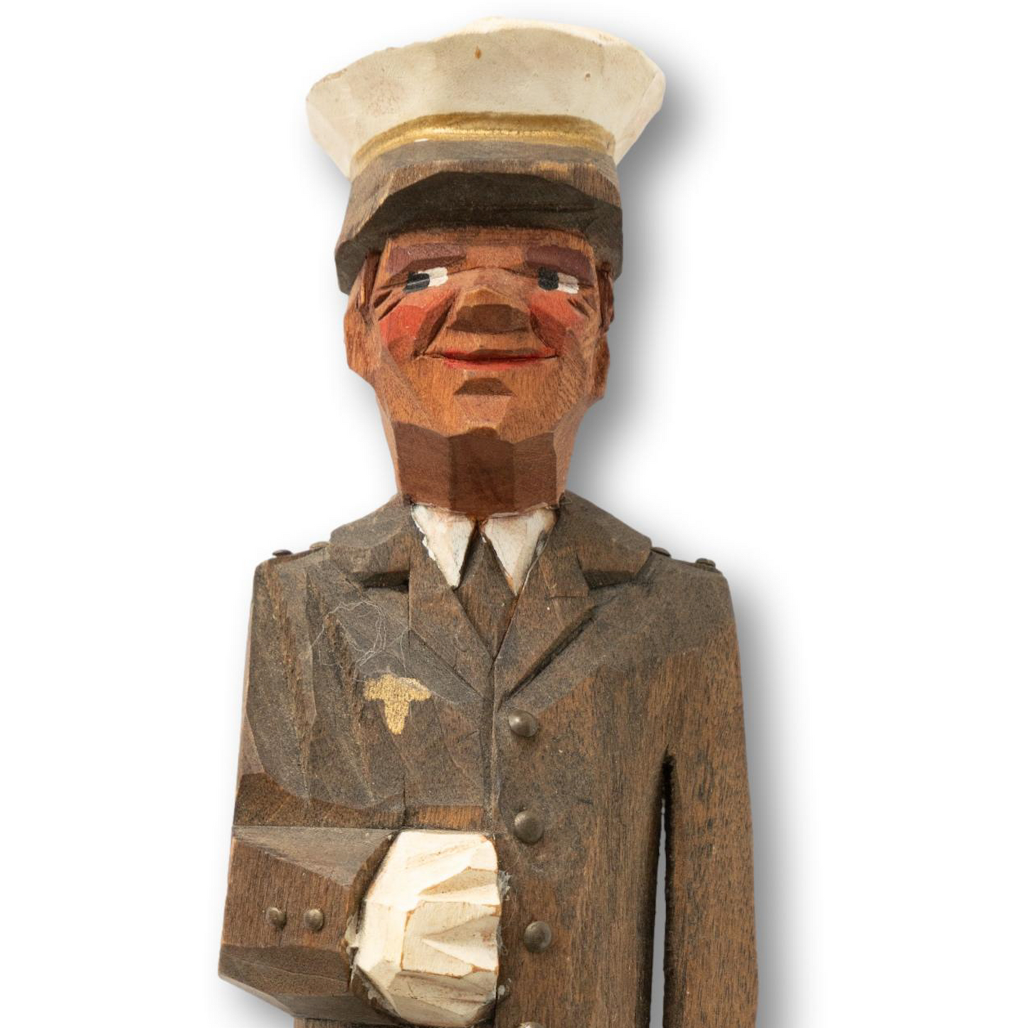Carved Captain w/ Brass Nail Buttons