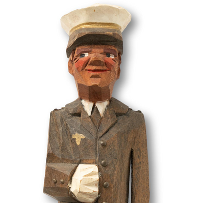Carved Captain w/ Brass Nail Buttons