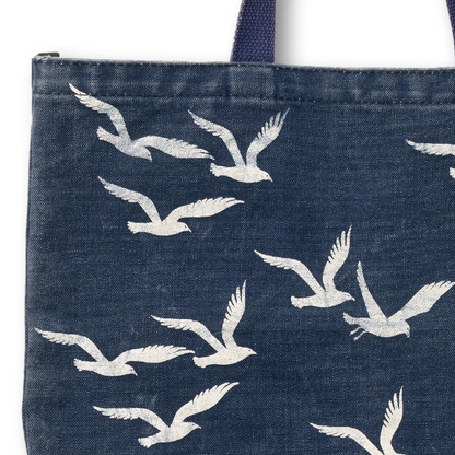 Hand Printed Seagull Tote Bag