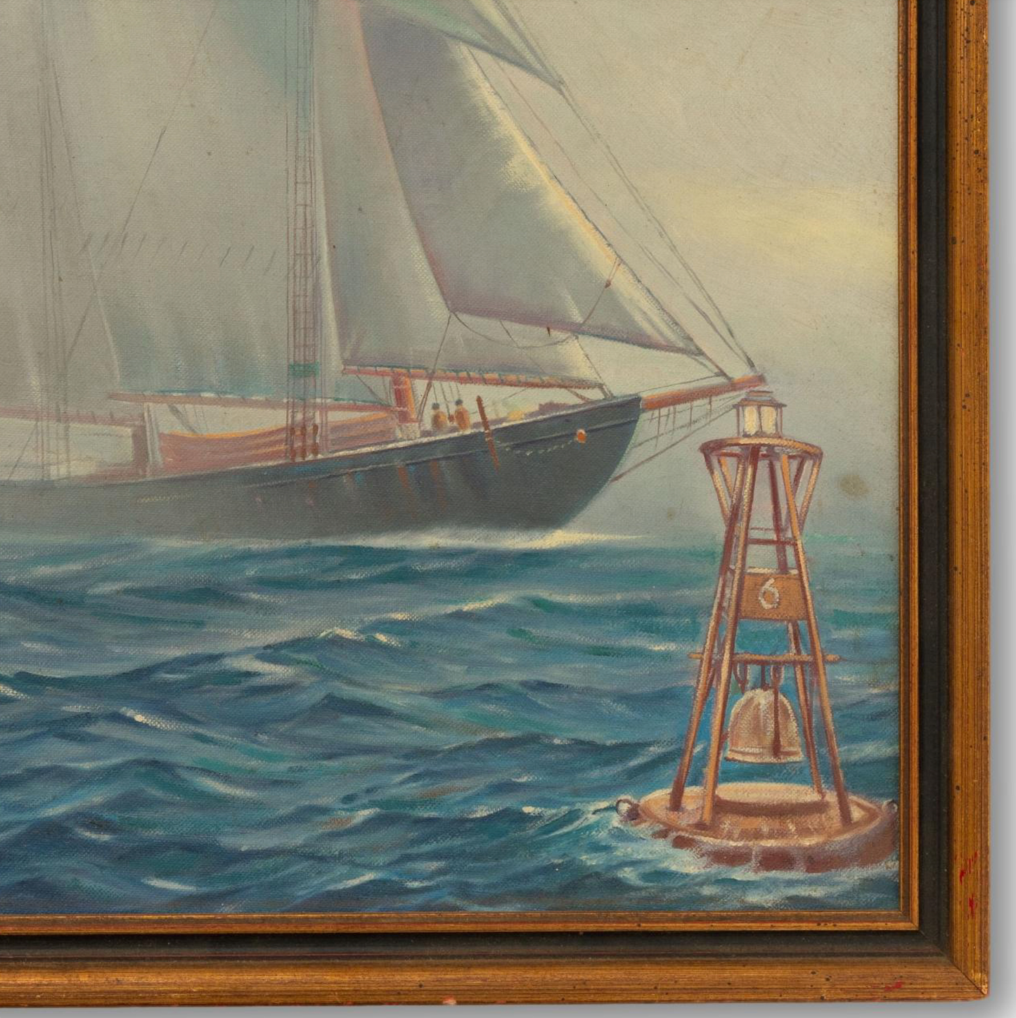 Schooner Cutting Through the Fog