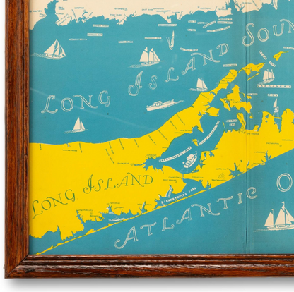 1950s Map of Long Island / Hamptons
