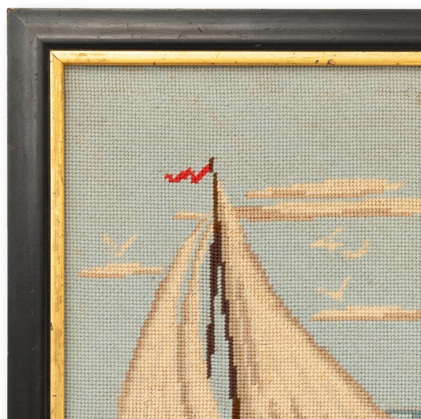 Framed Needlepoint Sailboat