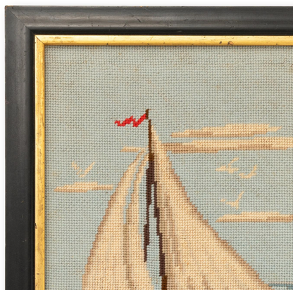 Framed Needlepoint Sailboat