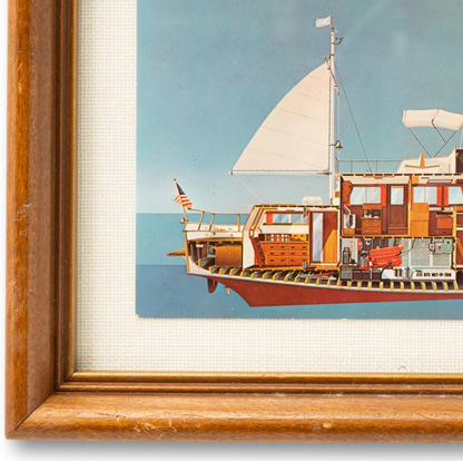 Ship Cutaway Framed Postcard