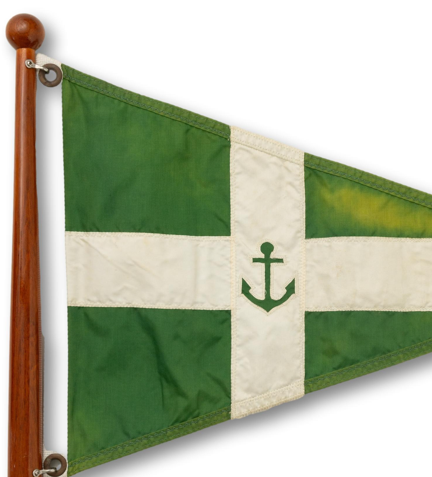 Green Anchor Burgee on Pole