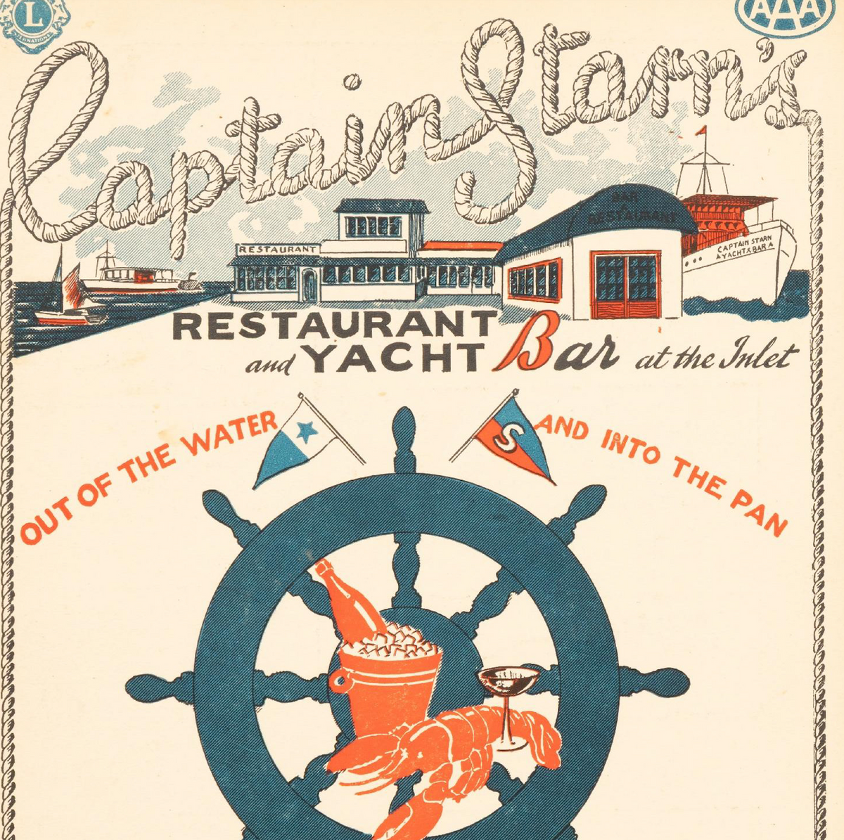 1950's Atlantic City Seafood Menu