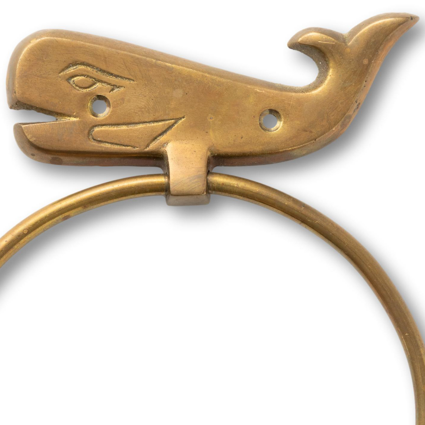 Brass Whale Towel Ring