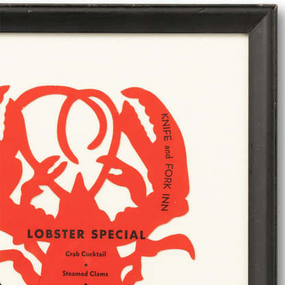 Very Rare Cut Paper Lobster Menu