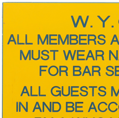 Yacht Club Bar Rules Sign