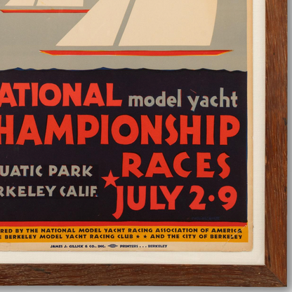 RARE Model Yacht Poster 1938, Berkeley Caif.