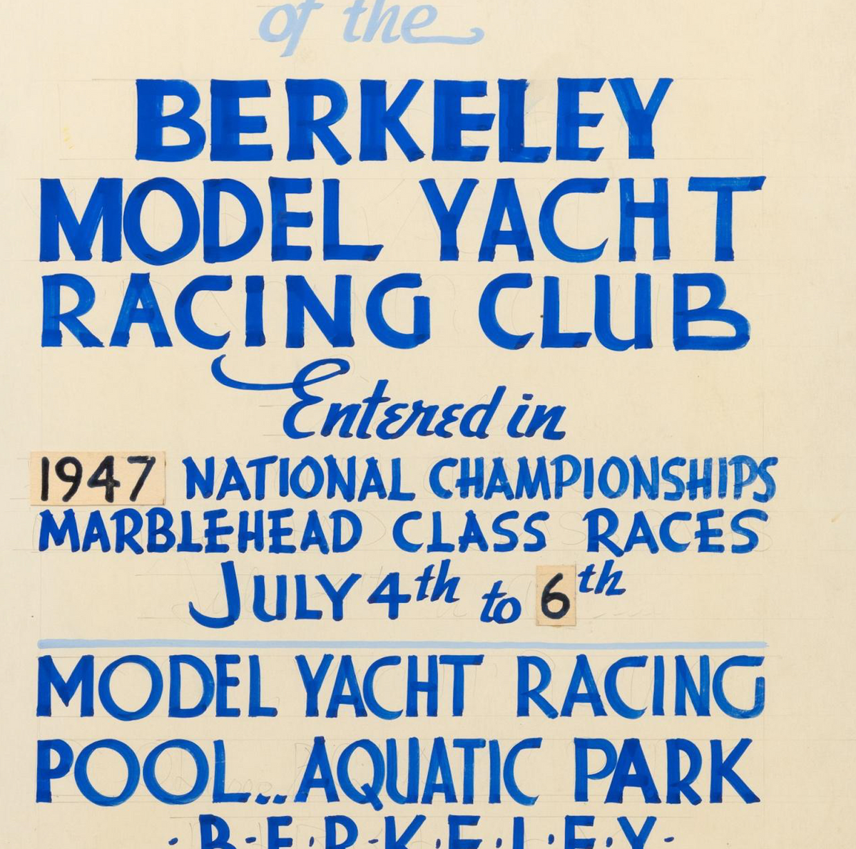 RARE Racing Yacht Poster 1947