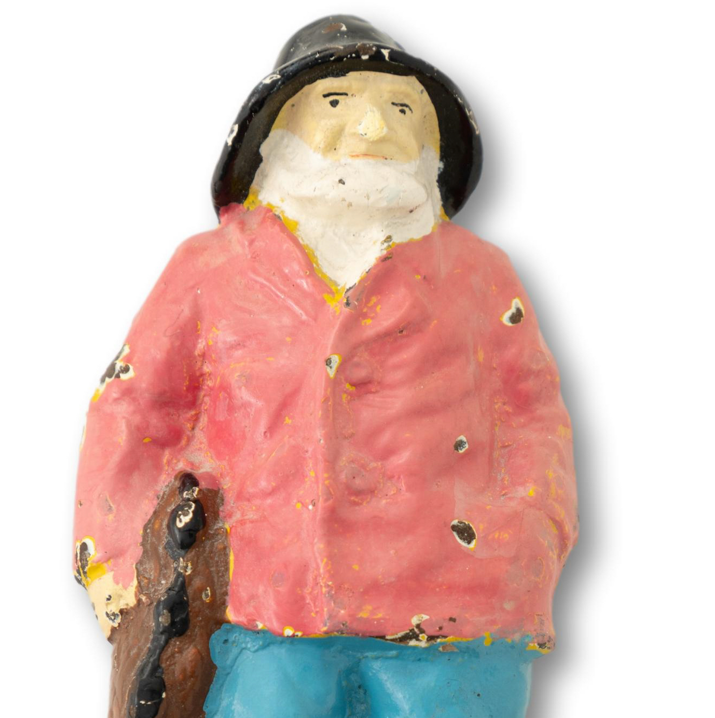 Pink Cast Iron Fisherman Book End or Doorstop