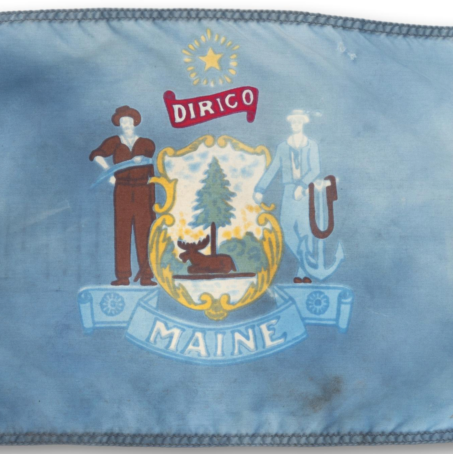 Maine Flag on Pole
