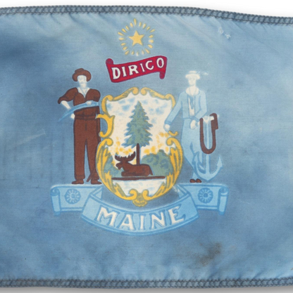 Maine Flag on Pole