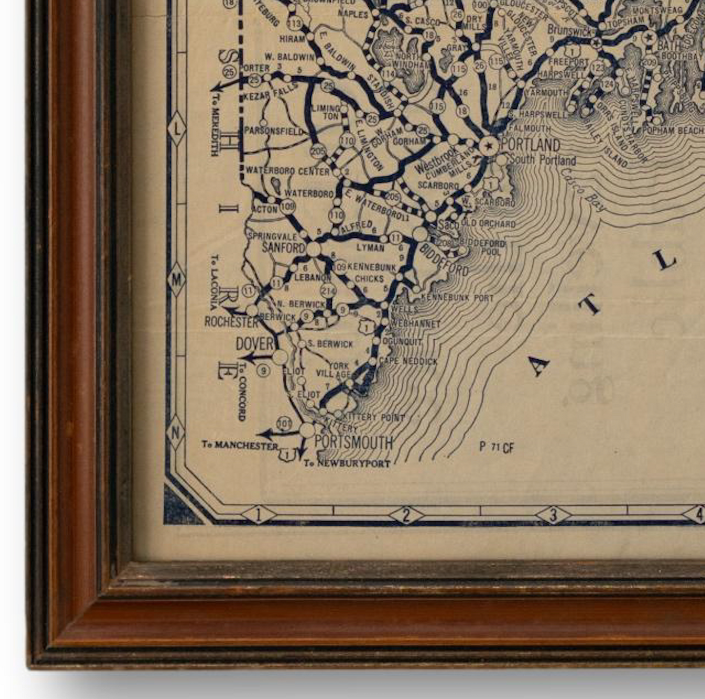 Framed Highway Map & Guide of Maine