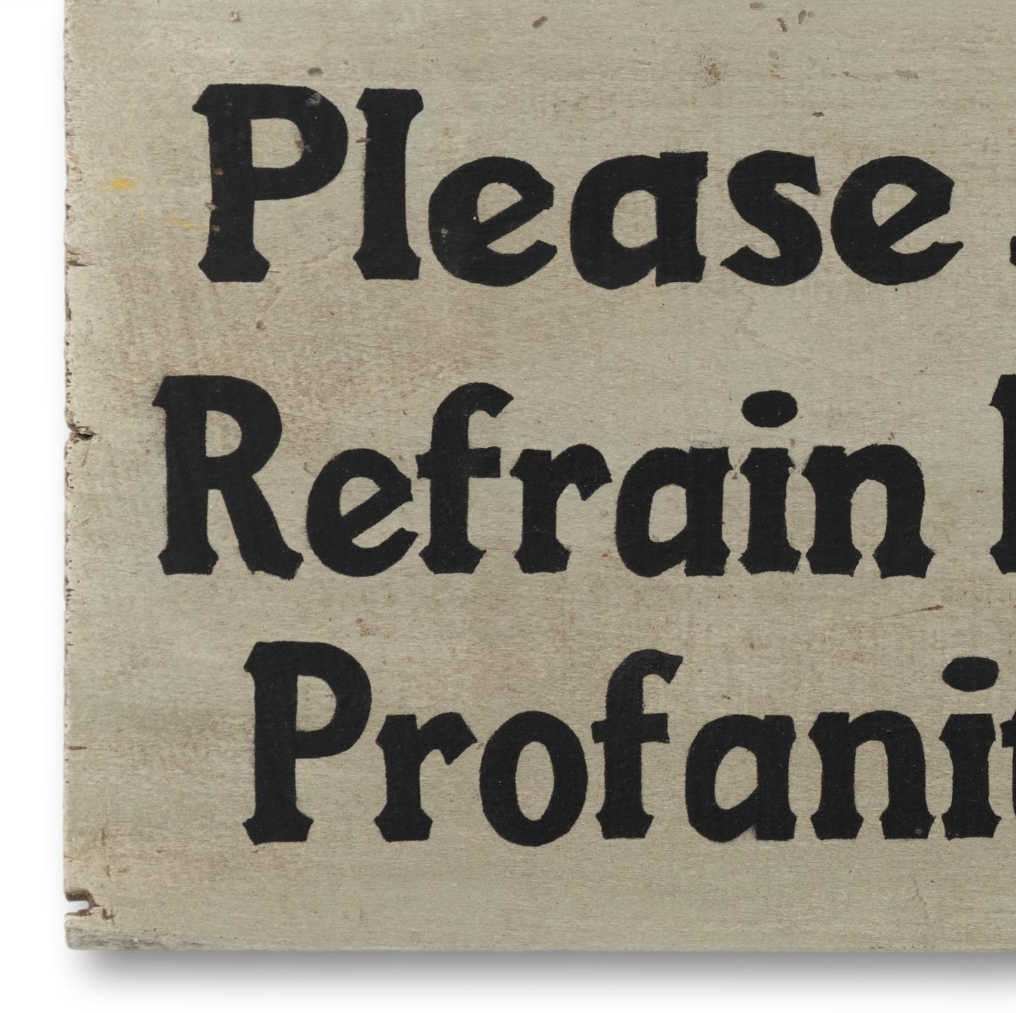 Hand-Painted Profanities Sign
