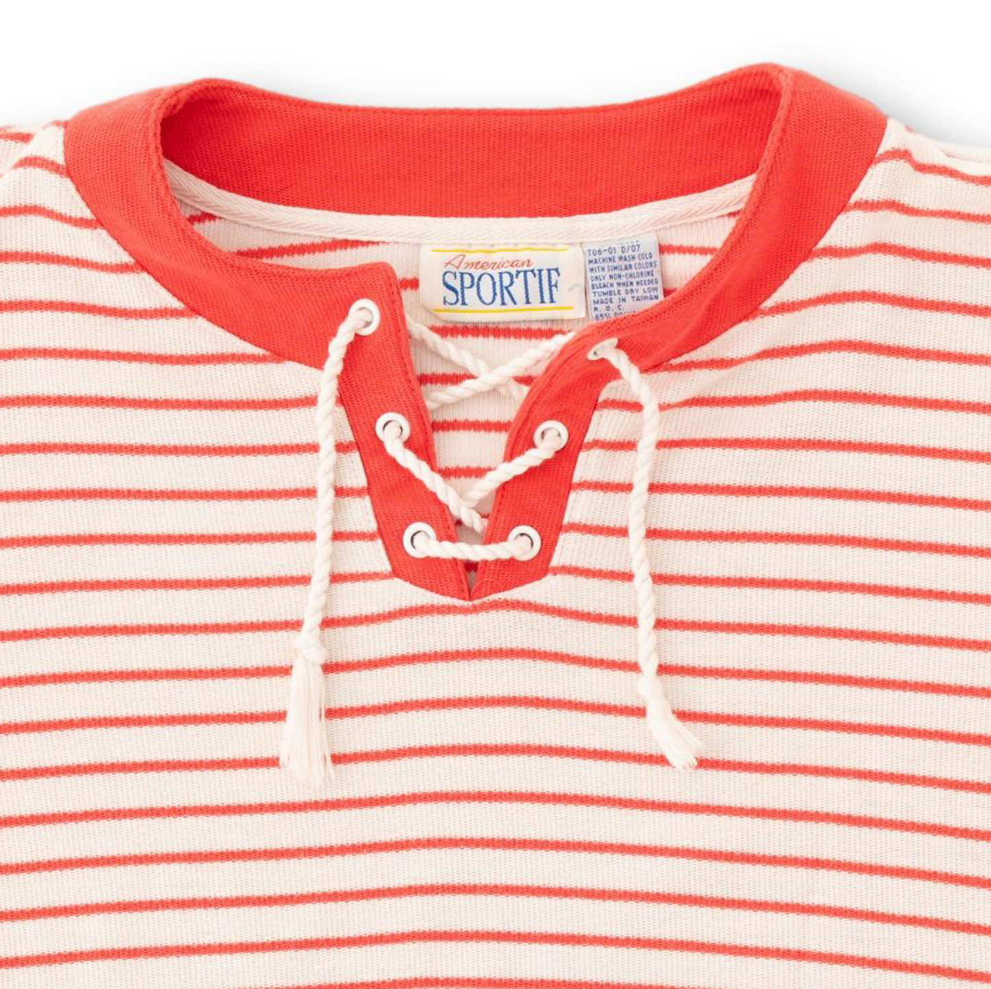 Laced Collar Striped Tee