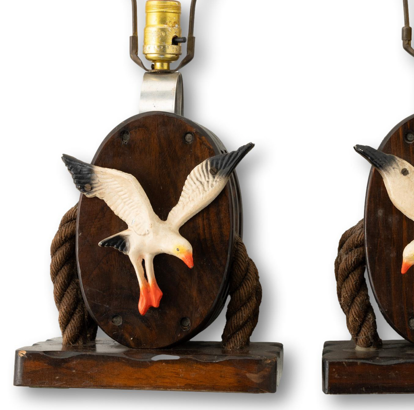 Pair of Tackle Pulley Lamps