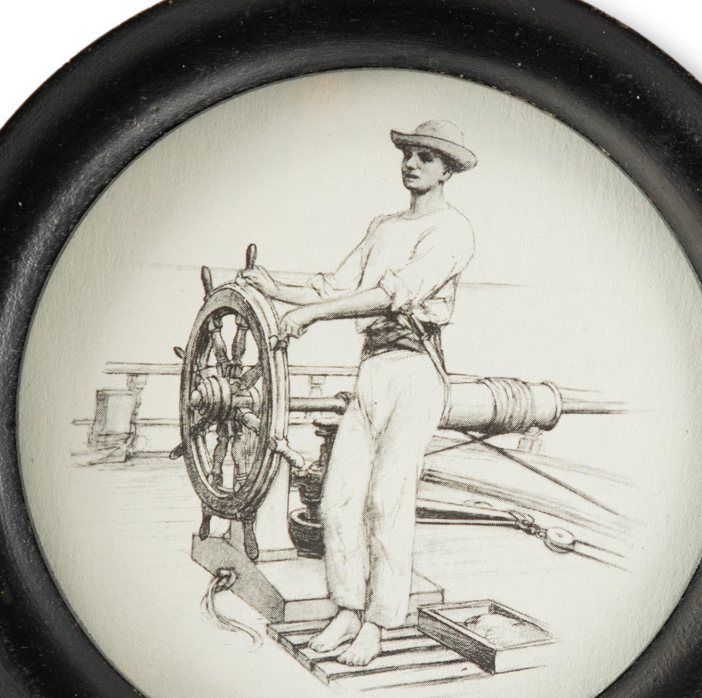 Round Sailor at the Wheel Print