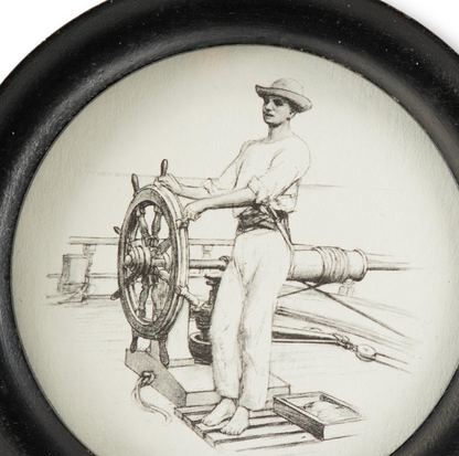 Round Sailor at the Wheel Print