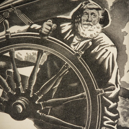 Framed Man at the Wheel Print