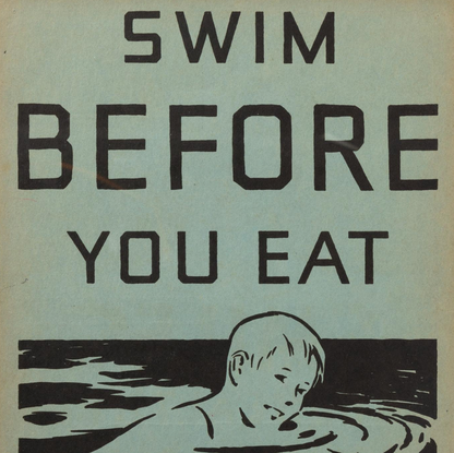"Swim Before You Eat" Safety Poster