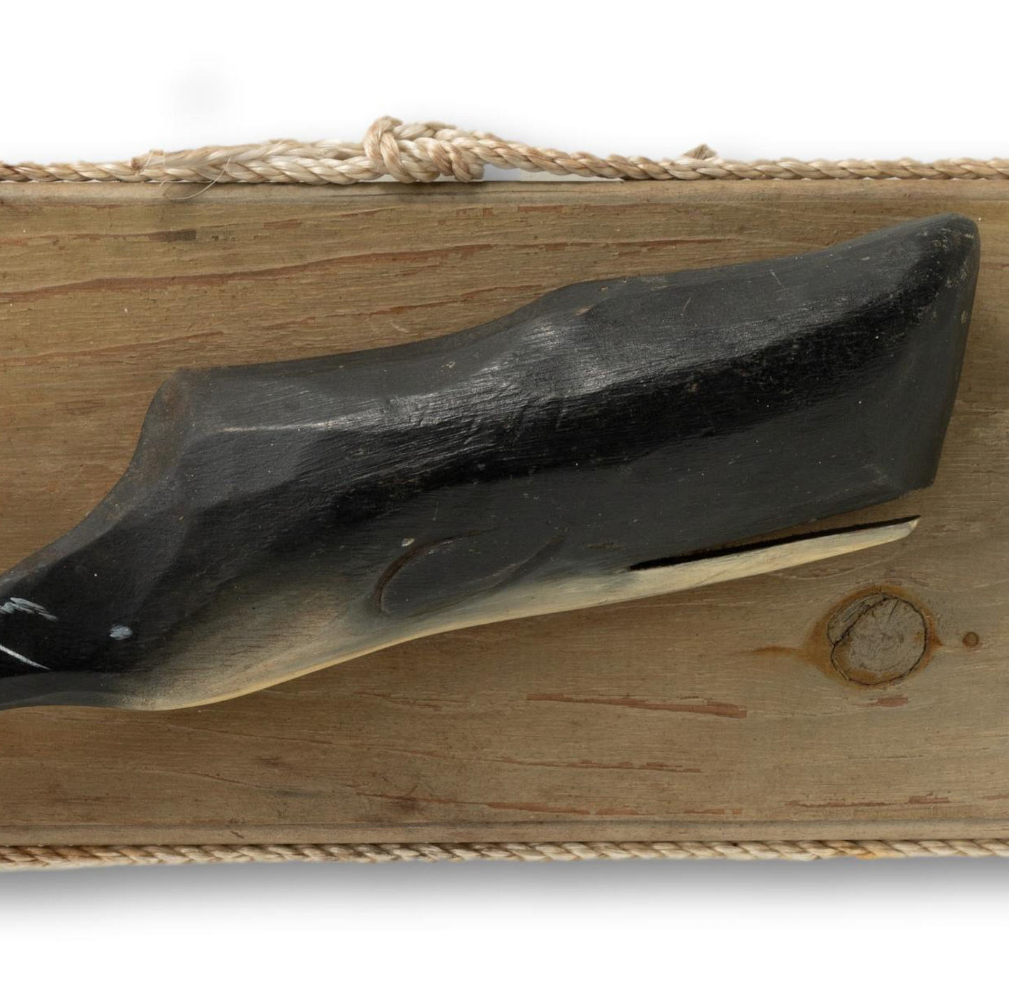 Carved Wood Whale Mount