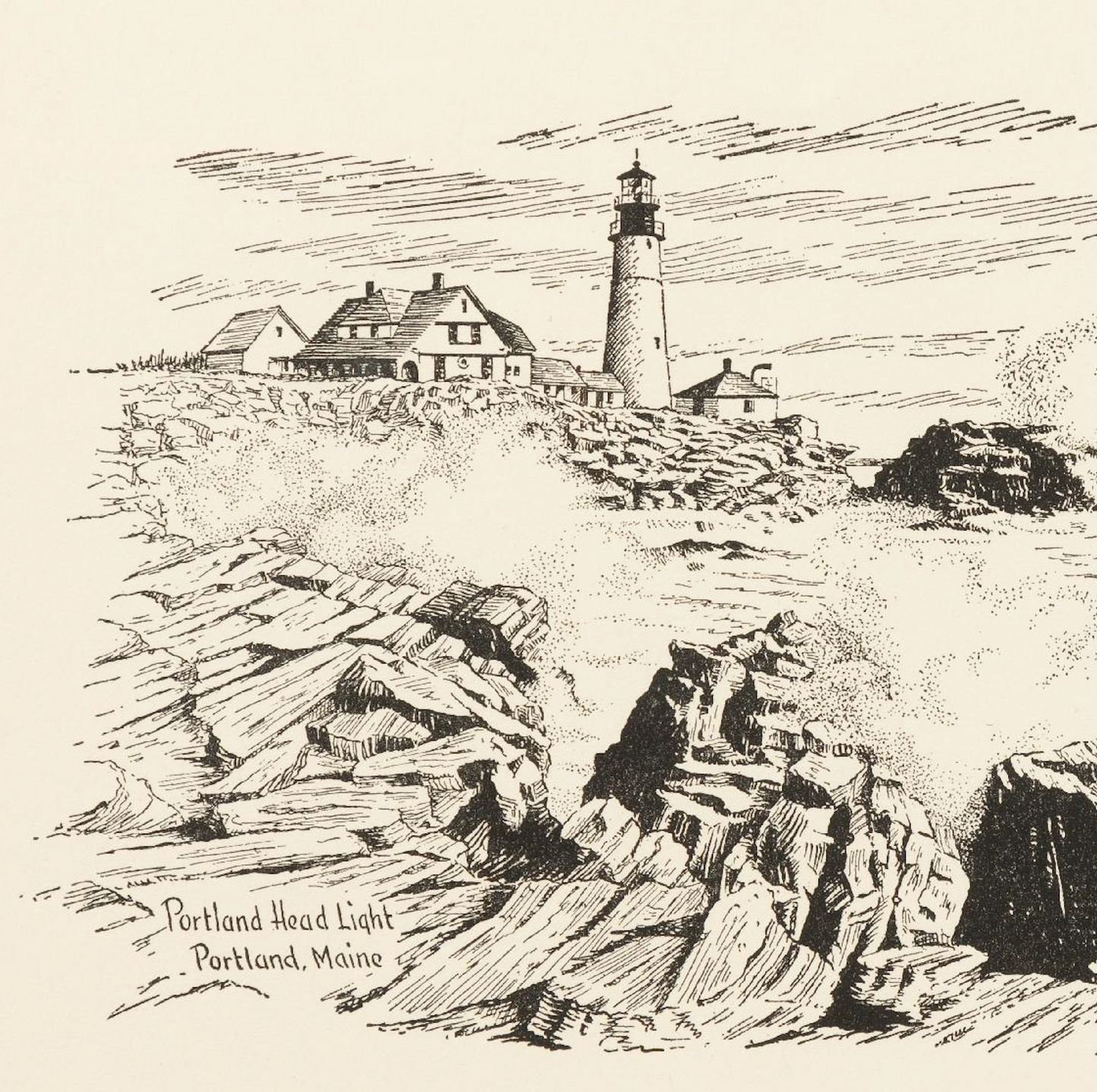 Portland Head Light Book Plate