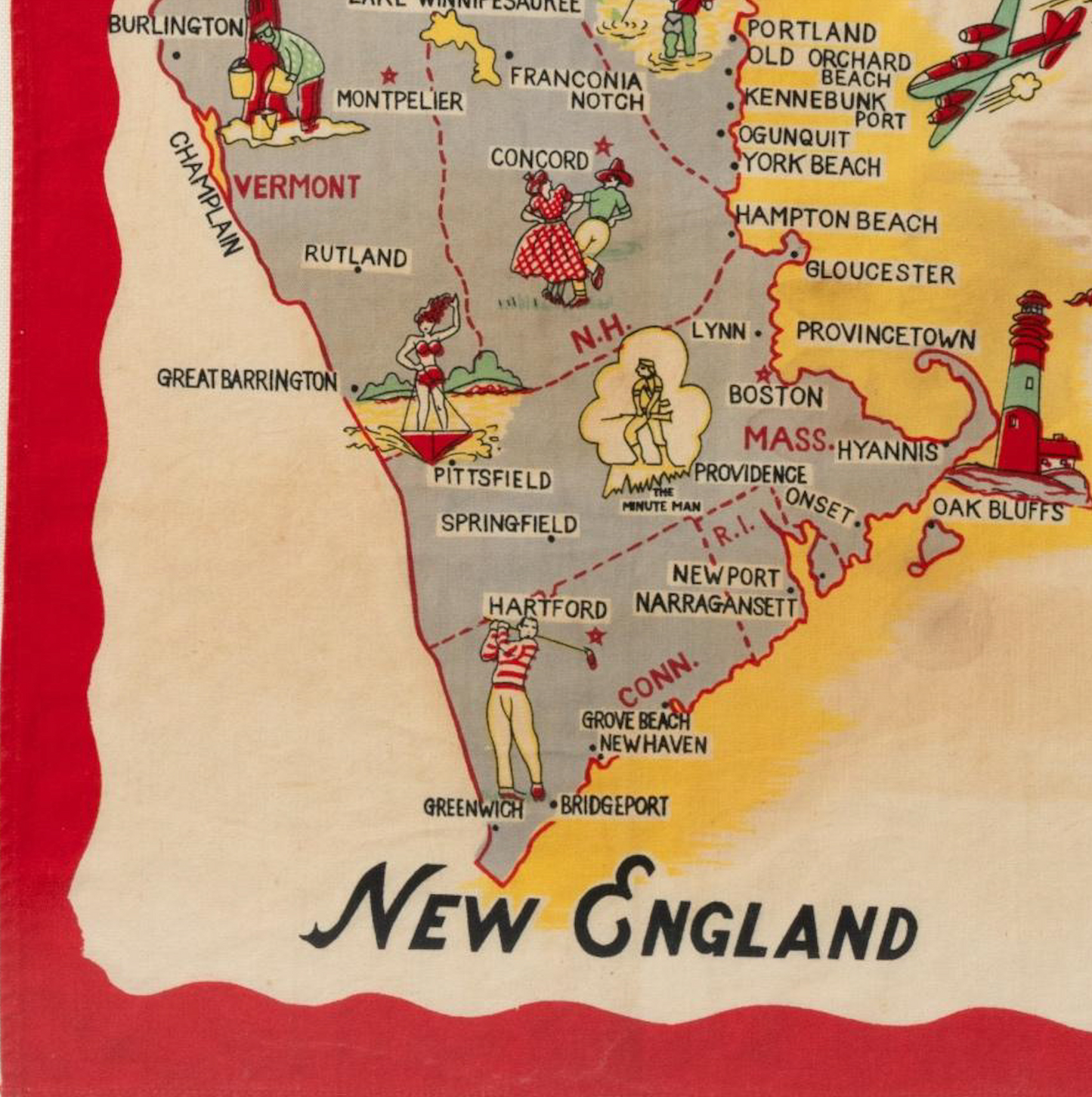 Framed New England Tea Towel