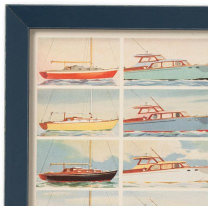 Framed Grid of Boat Illustrations