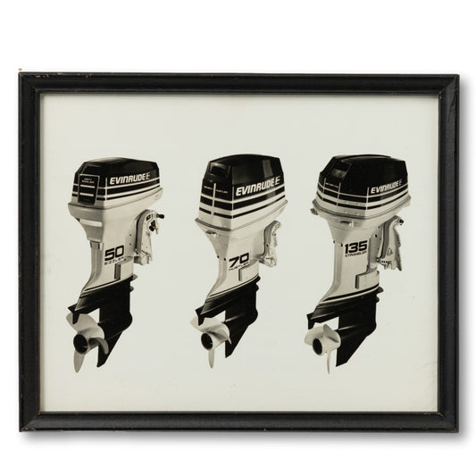 Framed Evinrude Motor Photo
