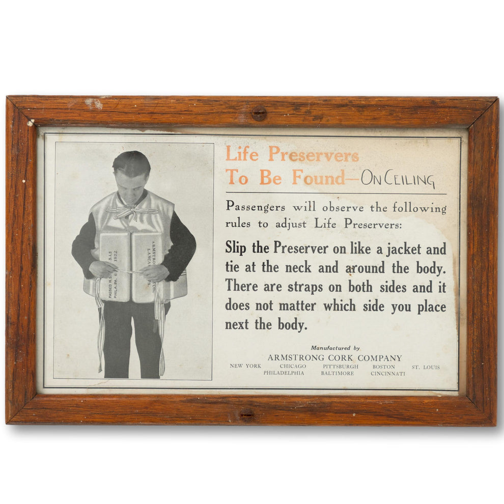 Original Life Preserver Emergency Sign – Seacraft Vintage