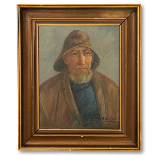 Fisherman in Nor'Easter Portrait