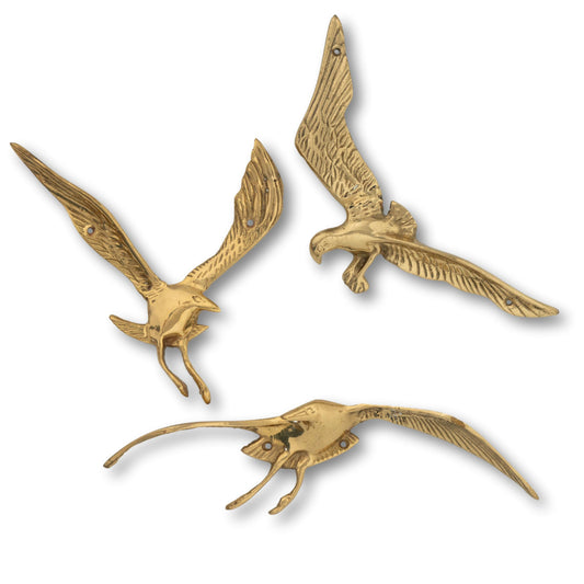 Set of 3 Brass Seagulls