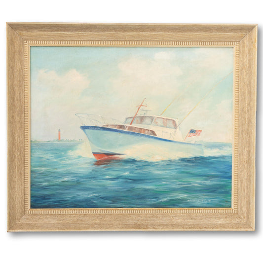 Fishing Yacht Oil Painting