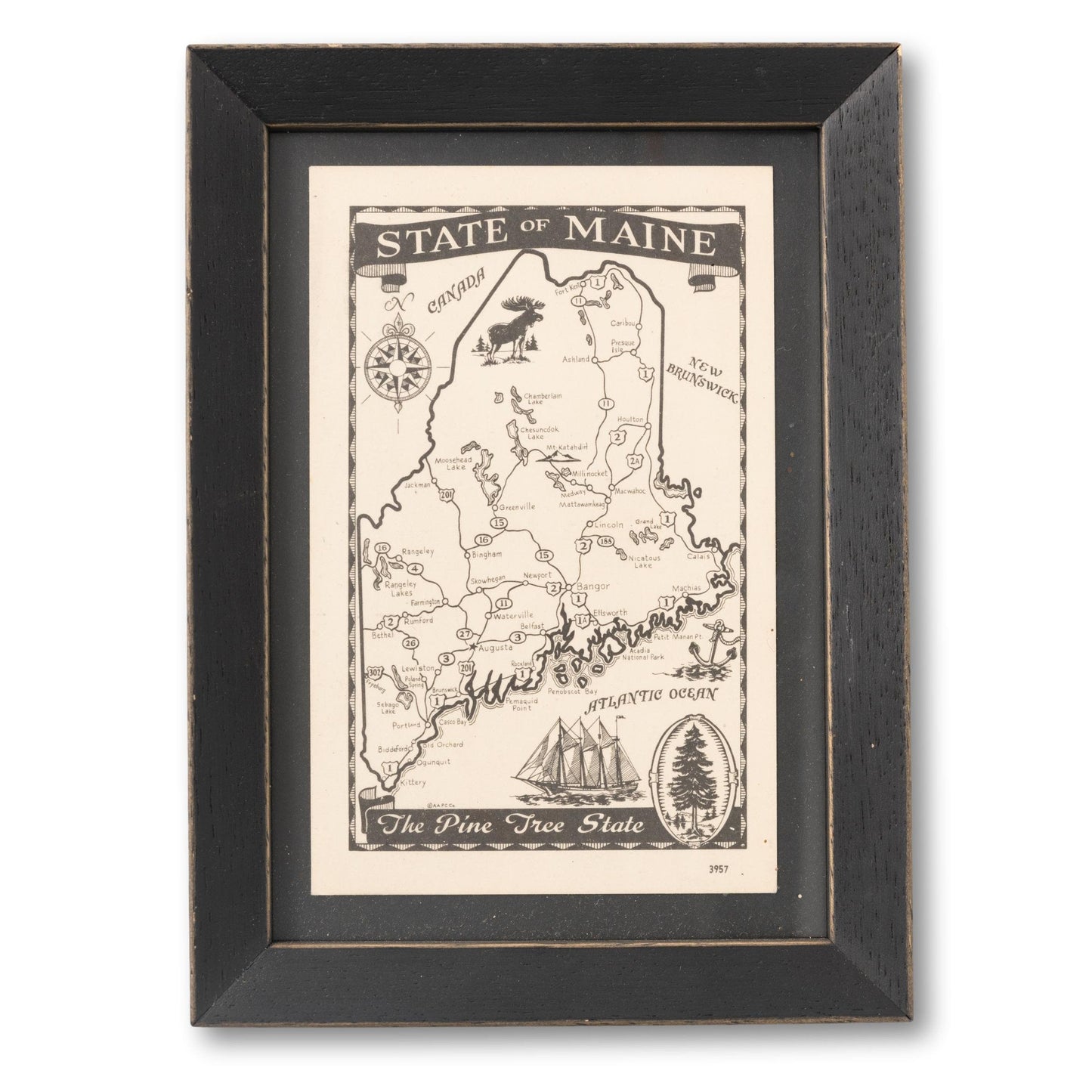 Custom Framed Maine Linen Postcard