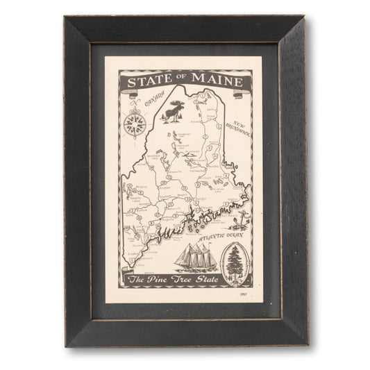 Custom Framed Maine Linen Postcard