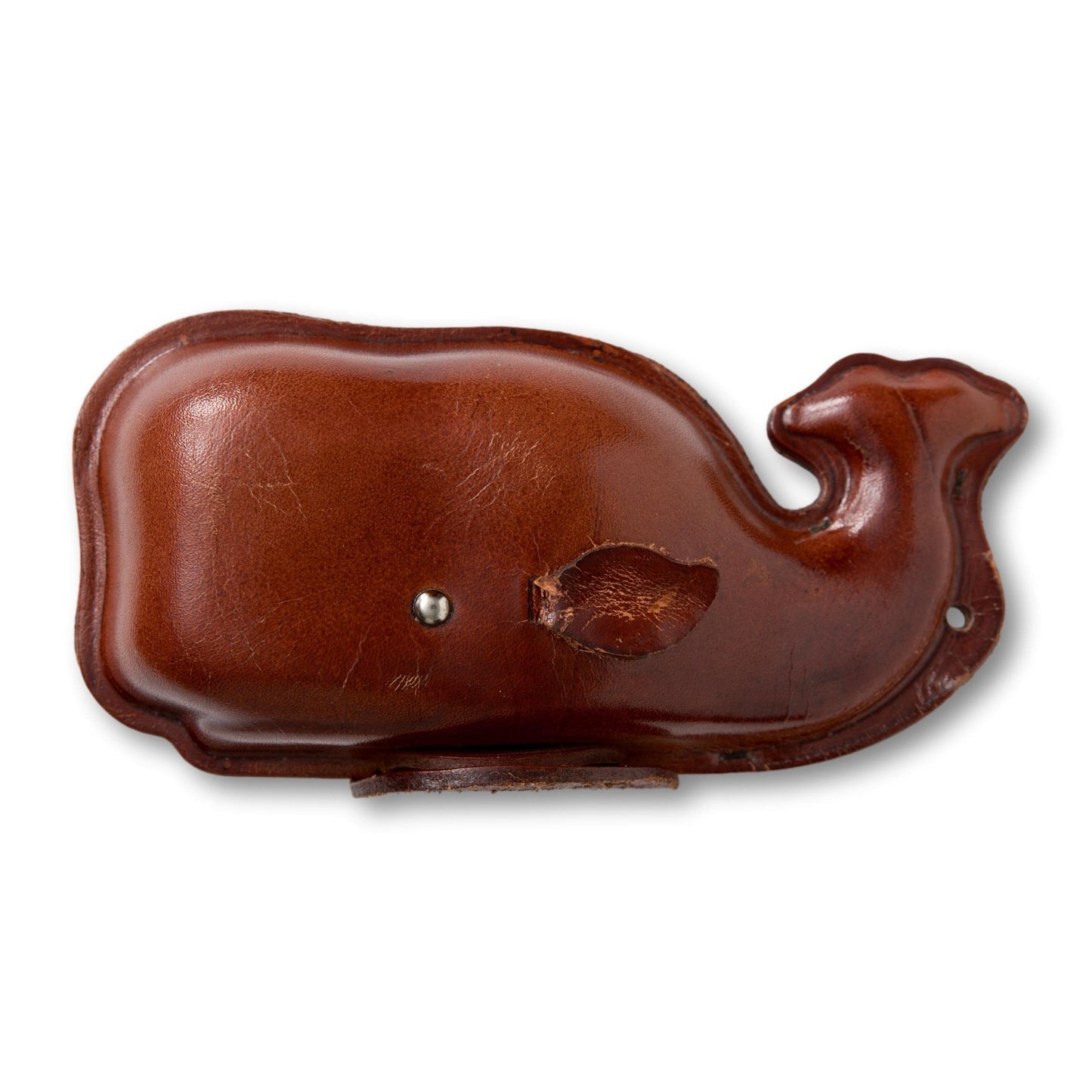 Leather Whale Bank with Lock